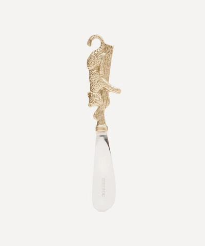 Shop Doing Goods Jenna Leopard Butter Knife In Gold-tone