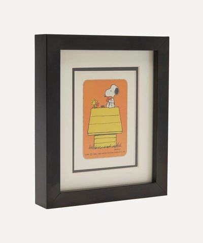 Shop Vintage Playing Cards Snoopy Kennel Vintage Framed Playing Card In Yellow