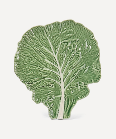 Shop Bordallo Pinheiro Large Cabbage Leaf Flat Plate In Green