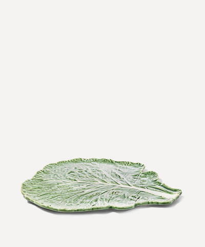 Shop Bordallo Pinheiro Large Cabbage Leaf Flat Plate In Green