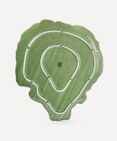 Shop Bordallo Pinheiro Large Cabbage Leaf Flat Plate In Green