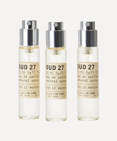 Shop Le Labo Oud 27 Eau De Parfum Travel Tube Refills 3 X 10ml In White