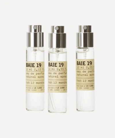 Le Labo Baie 19 Eau De Parfum Travel Tube Refills 3 X 10ml In White