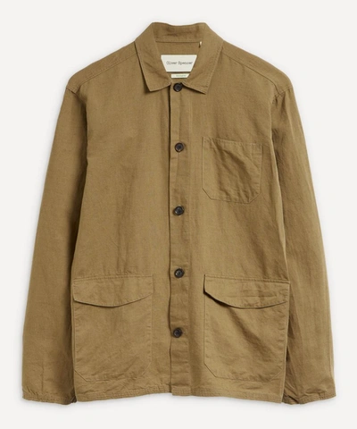 Shop Oliver Spencer Hockney Three-pocket Shirt-jacket In Tobacco