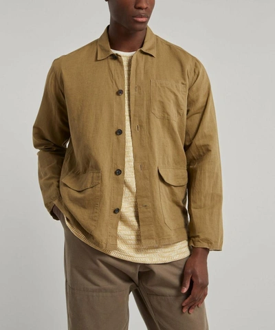 Shop Oliver Spencer Hockney Three-pocket Shirt-jacket In Tobacco