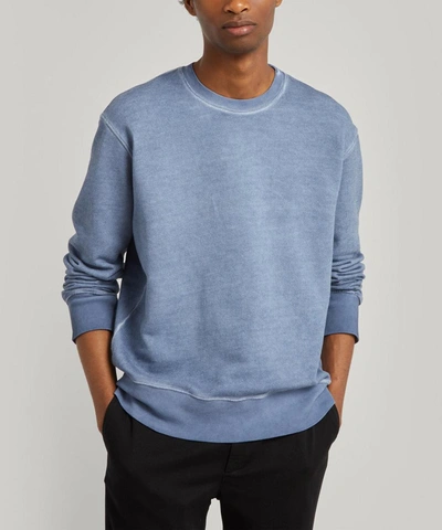 Shop Folk Boxy Cold-dye Cotton Sweater In Dusty Blue