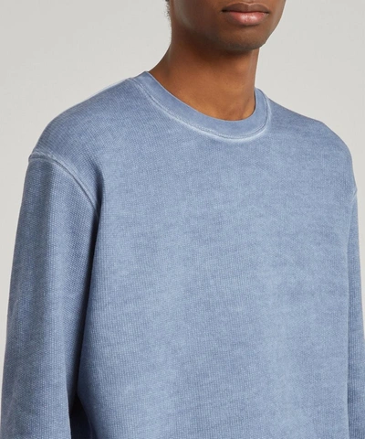 Shop Folk Boxy Cold-dye Cotton Sweater In Dusty Blue