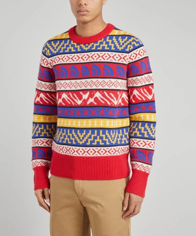 Shop The North Face Fair Isle Logo Wool Jumper In Multi