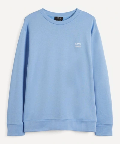 Shop Apc Mike Vintage Logo Oversized Sweater In Blue