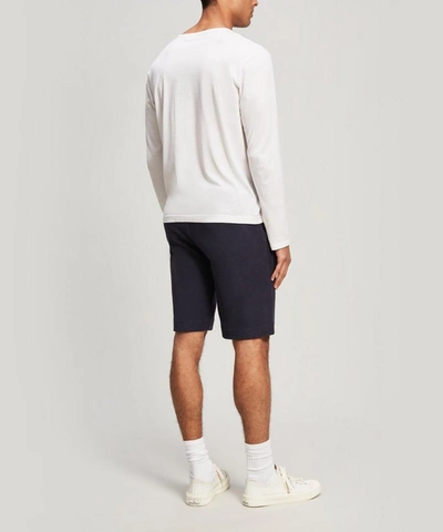 Shop Sunspel Organic Cotton Towelling Shorts In Navy