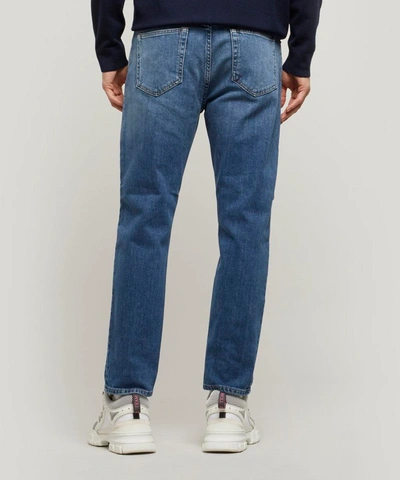 Shop Acne Studios Mens River Mid Blue Straight Fit Jeans