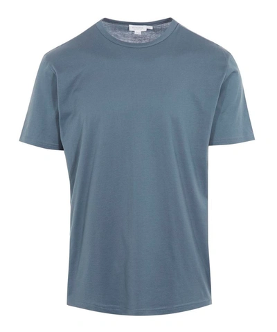 Shop Sunspel Classic Cotton T-shirt In Blue