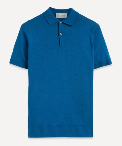 Shop John Smedley Payton Merino Wool Polo-shirt In Larmiar Blue
