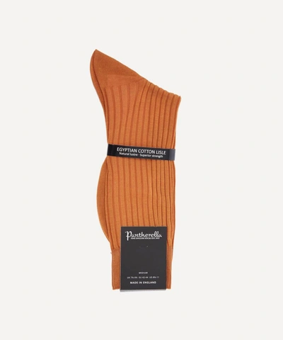 Shop Pantherella Mens Danvers Ribbed Socks In Cumin