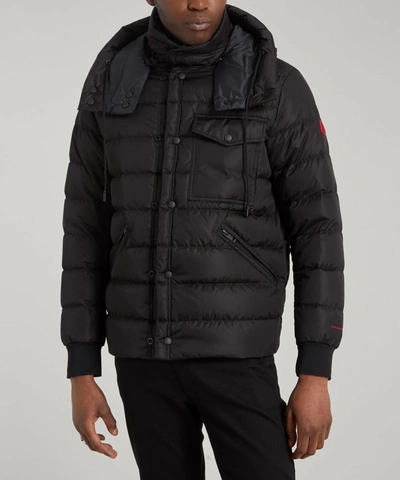 Shop Moncler Exclusive Born To Protect Gaite Recycled Nylon Snap Front Hd Padded Jacket In Black