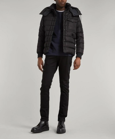 Shop Moncler Exclusive Born To Protect Gaite Recycled Nylon Snap Front Hd Padded Jacket In Black