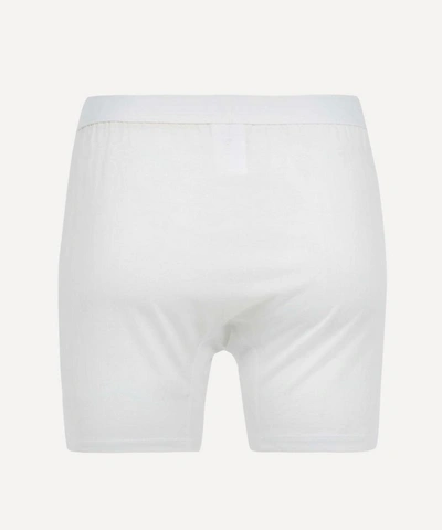 Shop Sunspel Two-button Superfine Cotton Boxer In White