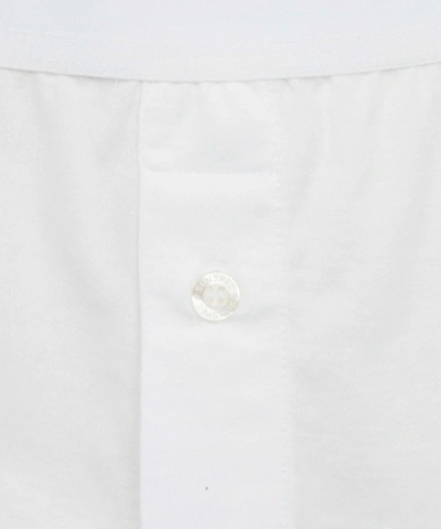 Shop Sunspel Two-button Superfine Cotton Boxer In White