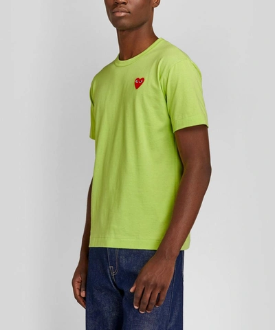 Shop Comme Des Garçons Play Red Heart T-shirt In Green