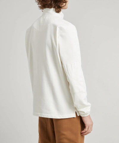 Shop Albam Quarter Zip Pocket Sweater In Ecru