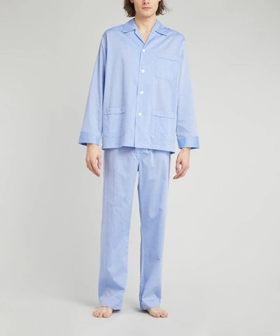 Shop Derek Rose Amalfi Classic Fit Cotton Pyjama Set In Blue