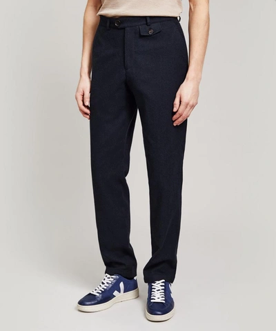 Shop Oliver Spencer Fishtail Trousers In Saunders Navy