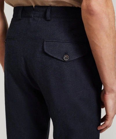 Shop Oliver Spencer Fishtail Trousers In Saunders Navy
