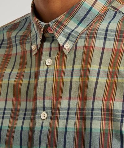 Shop Ps By Paul Smith Green Check Cotton Shirt In Multi