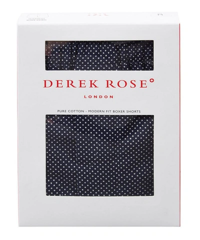 Shop Derek Rose Polka Dot Classic Cotton Boxer Shorts In Navy