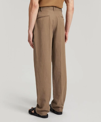 Shop Lemaire Military Wide-leg Chino Trousers In Hazelnut