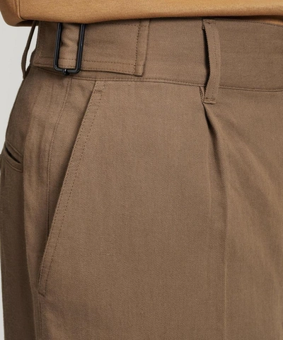 Shop Lemaire Military Wide-leg Chino Trousers In Hazelnut