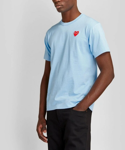 Shop Comme Des Garçons Play Red Heart T-shirt In Blue