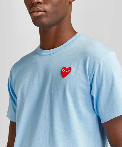 Shop Comme Des Garçons Play Red Heart T-shirt In Blue