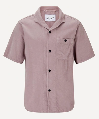 Shop Albam Needle Cord Miles Shirt In Faded Mauve