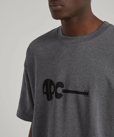 Shop Apc Mael Guitar Logo T-shirt In Heathered Anthracite