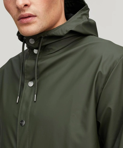 Shop Rains Long Water-resistant Jacket In Green