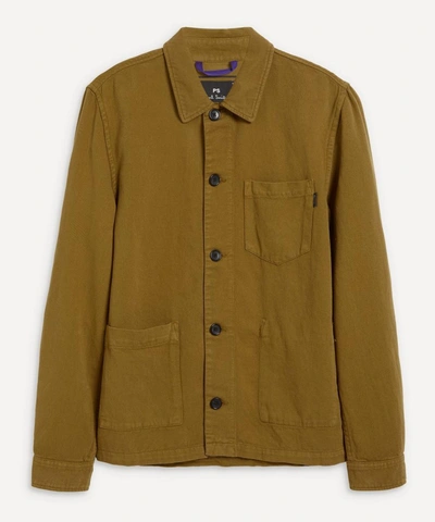 Shop Ps By Paul Smith Linen-blend Chore Jacket In Khaki
