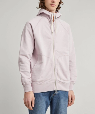 Shop Albam Archive Zip Hoodie In Dried Pink