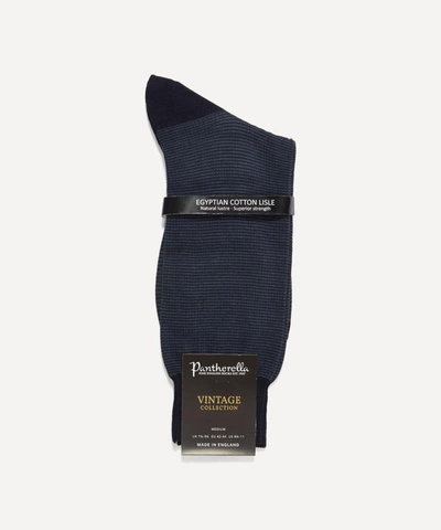 Shop Pantherella Tewkesbury Birdseye Socks In Navy