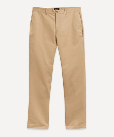 Shop Apc Classic Chino Trousers In Beige