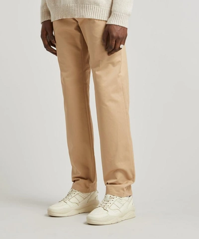 Shop Apc Classic Chino Trousers In Beige