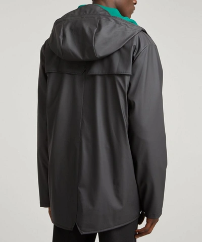 Shop Rains Long Water-resistant Jacket In Black
