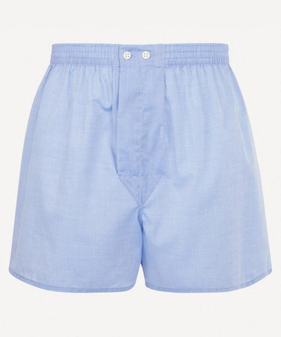 Shop Derek Rose Amalfi Classic Cotton Boxer Shorts In Light Blue