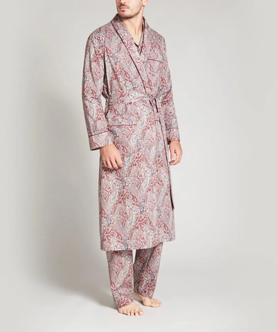 Shop Liberty London Felix And Isabelle Tana Lawn' Cotton Long Robe In Burgundy