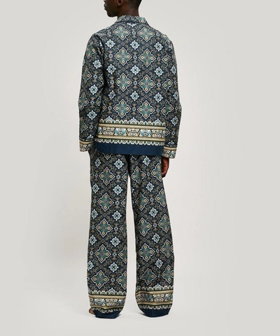Shop Liberty London Chatsworth Tana Lawn' Cotton Long Pyjama Set In Navy