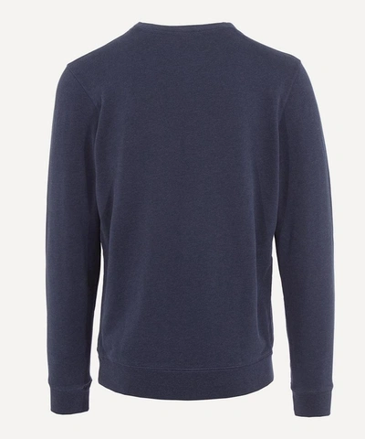 Shop Sunspel Crew-neck Cotton Sweatshirt In Navy