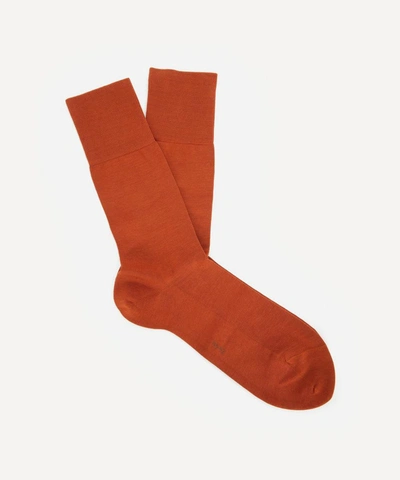 Shop Falke Tiago Cotton-blend Socks In Coppercoin