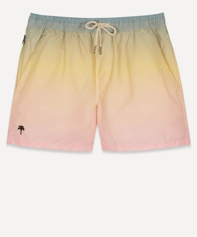 Shop Oas Gradient Dye Swim Shorts In Pink Grade