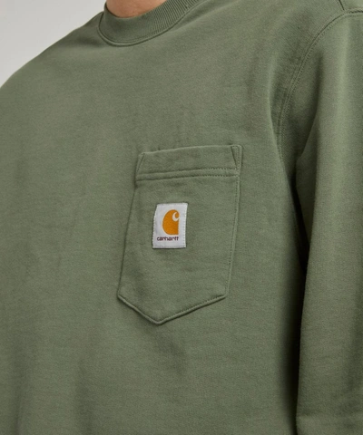 Shop Carhartt Pocket Sweatshirt In Dollar Green