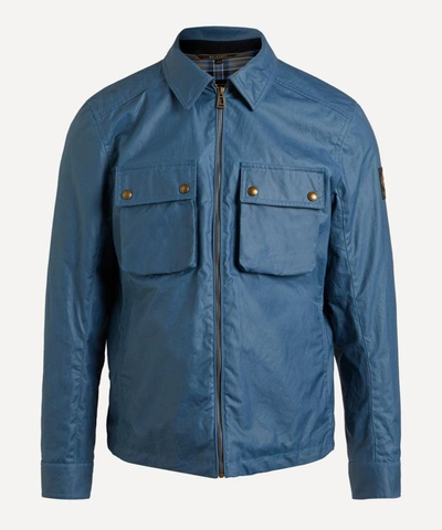 Shop Belstaff Dunstull Wax Jacket In Airforce Blue